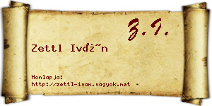 Zettl Iván névjegykártya